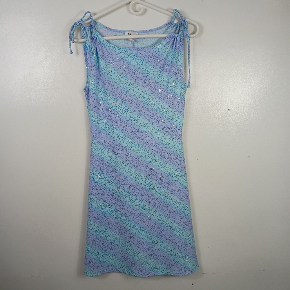 Vintage Taboo Y2K Womens Ditsy Floral Dress Small Blue Purple Boho Fairy 90s - Picture 2 of 8